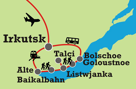 Baikalsee Reise Wanderung - Karte