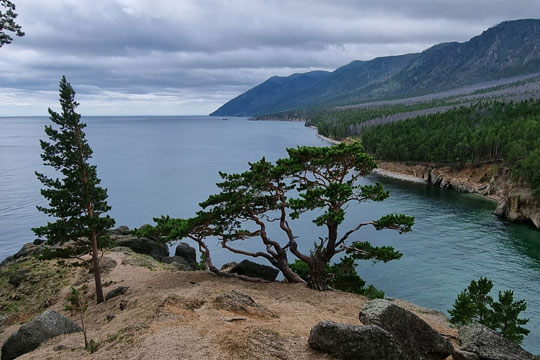 Hike on lake Baikal
